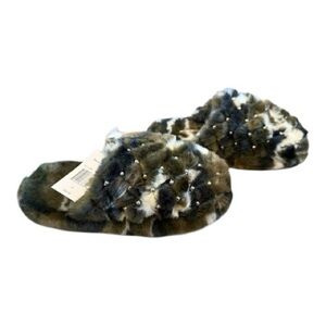 Steve Madden Multicolor Faux Fur Slippers small
